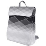 Black White Grey Color Diamonds Flap Top Backpack