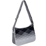 Black White Grey Color Diamonds Zip Up Shoulder Bag