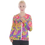 Red Liana Flower Casual Zip Up Jacket