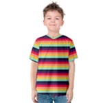 Contrast Rainbow Stripes Kids  Cotton Tee