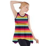 Contrast Rainbow Stripes Side Drop Tank Tunic