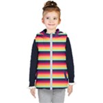Contrast Rainbow Stripes Kids  Hooded Puffer Vest