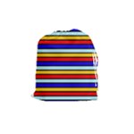 Red And Blue Contrast Yellow Stripes Drawstring Pouch (Medium)