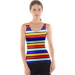 Red And Blue Contrast Yellow Stripes Tank Top