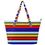 Red And Blue Contrast Yellow Stripes Full Print Shoulder Bag