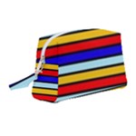 Red And Blue Contrast Yellow Stripes Wristlet Pouch Bag (Medium)