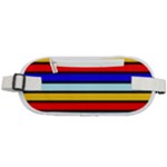 Red And Blue Contrast Yellow Stripes Rounded Waist Pouch