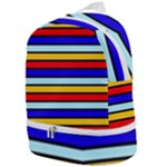Red And Blue Contrast Yellow Stripes Zip Bottom Backpack