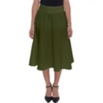 Army Green Solid Color Perfect Length Midi Skirt