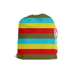 Multicolor With Black Lines Drawstring Pouch (Large)