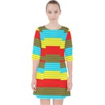 Multicolor With Black Lines Pocket Dress