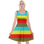 Multicolor With Black Lines Reversible Velvet Sleeveless Dress