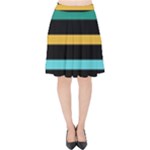 Colorful Mime Black Stripes Velvet High Waist Skirt