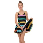 Colorful Mime Black Stripes Inside Out Casual Dress