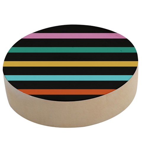 Colorful Mime Black Stripes Wooden Bottle Opener (Round) from ArtsNow.com