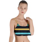 Colorful Mime Black Stripes Layered Top Bikini Top 