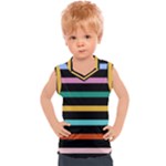 Colorful Mime Black Stripes Kids  Sport Tank Top