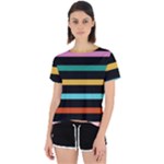 Colorful Mime Black Stripes Open Back Sport Tee