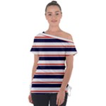 Red With Blue Stripes Tie-Up Tee