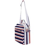 Red With Blue Stripes Crossbody Day Bag