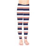 Red With Blue Stripes Kids  Leggings