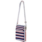 Red With Blue Stripes Multi Function Travel Bag