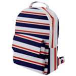 Red With Blue Stripes Flap Pocket Backpack (Small)