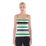 Green With Blue Stripes Spaghetti Strap Top