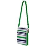 Green With Blue Stripes Multi Function Travel Bag
