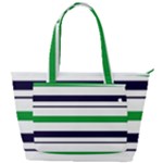 Green With Blue Stripes Back Pocket Shoulder Bag 