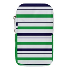 Green With Blue Stripes Waist Pouch (Large) from ArtsNow.com