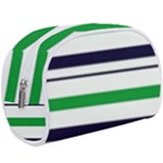 Green With Blue Stripes Makeup Case (Large)