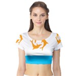 Flag of Anguilla, 1967-1969) Short Sleeve Crop Top