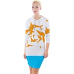 Flag of Anguilla, 1967-1969) Quarter Sleeve Hood Bodycon Dress