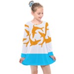 Flag of Anguilla, 1967-1969) Kids  Long Sleeve Dress