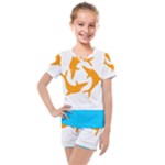 Flag of Anguilla, 1967-1969) Kids  Mesh Tee and Shorts Set