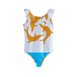 Flag of Anguilla, 1967-1969) Kids  Frill Swimsuit