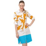 Flag of Anguilla, 1967-1969) Long Sleeve Mini Shirt Dress