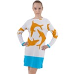 Flag of Anguilla, 1967-1969) Long Sleeve Hoodie Dress