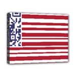QR-Code & Barcode American Flag Canvas 10  x 8  (Stretched)