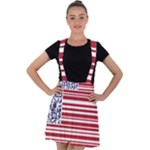 QR-Code & Barcode American Flag Velvet Suspender Skater Skirt