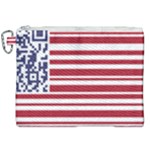 QR-Code & Barcode American Flag Canvas Cosmetic Bag (XXL)