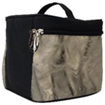 Abstract Tan Beige Texture Make Up Travel Bag (Big)
