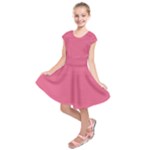 Blush Pink Color Stripes Kids  Short Sleeve Dress