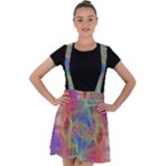 Boho Tie Dye Rainbow Velvet Suspender Skater Skirt
