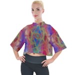 Boho Tie Dye Rainbow Mock Neck Tee