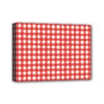 Red White Gingham Plaid Mini Canvas 7  x 5  (Stretched)