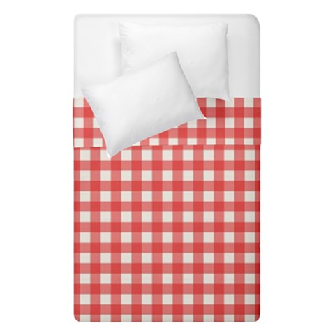 Red White Gingham Plaid Duvet Cover Double Side (Single Size) from ArtsNow.com