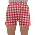 Red White Gingham Plaid Sleepwear Shorts