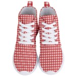 Red White Gingham Plaid Women s Lightweight High Top Sneakers